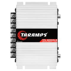 Taramps TS 400x4 front panel showing controls and indicators for clean setup