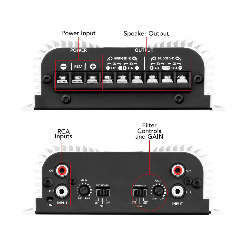 Taramps TS 400x4 retail box and included accessories ready for installation