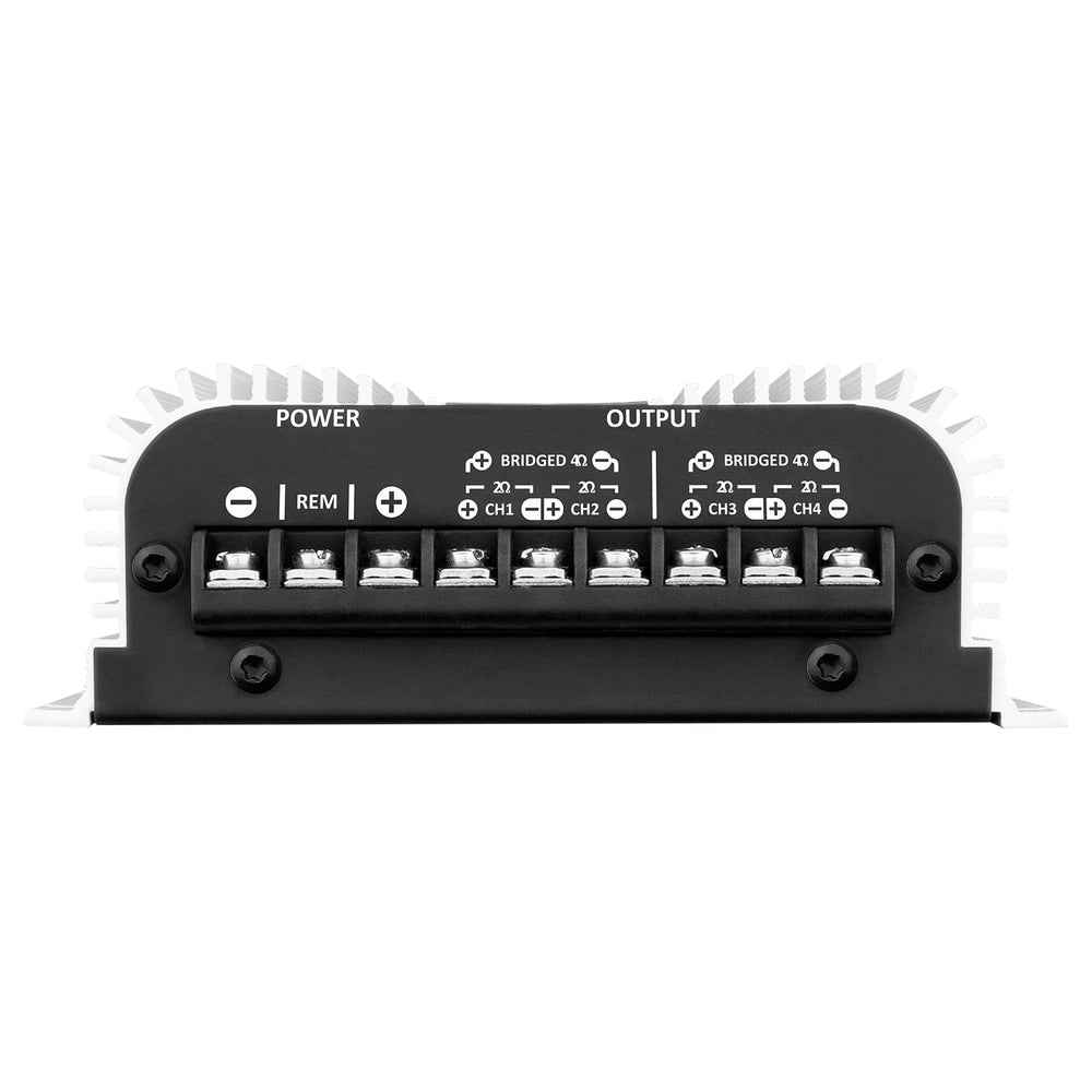 Taramps TS 400x4 speaker and power terminals close-up for reliable connections