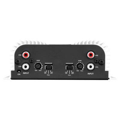 Taramps TS 400x4 wiring label close-up with cable gauge specs for safe installation