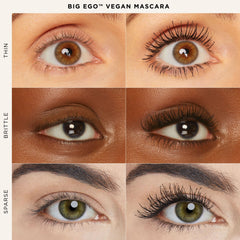 tarte comparación pestañas antes y después con efecto volumen visible
