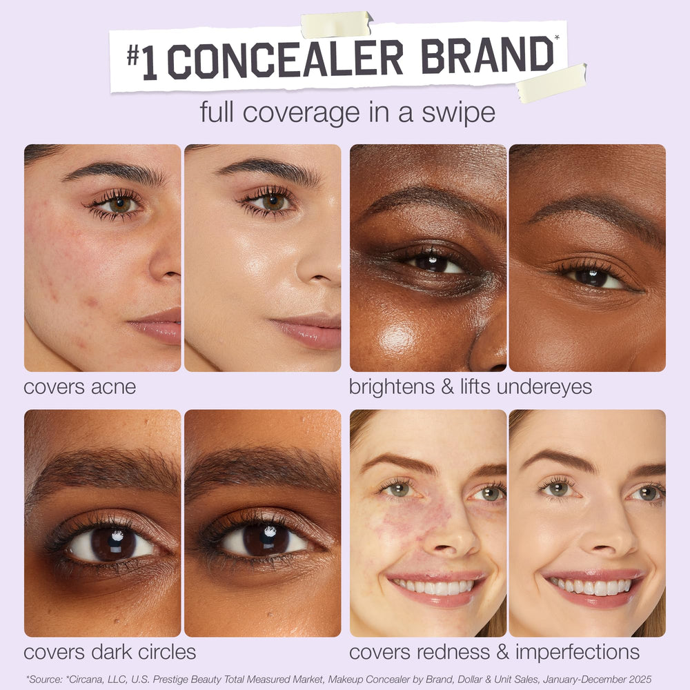 tarte shape tape under-eye demo on model showing brightening benefit and creaseless finish