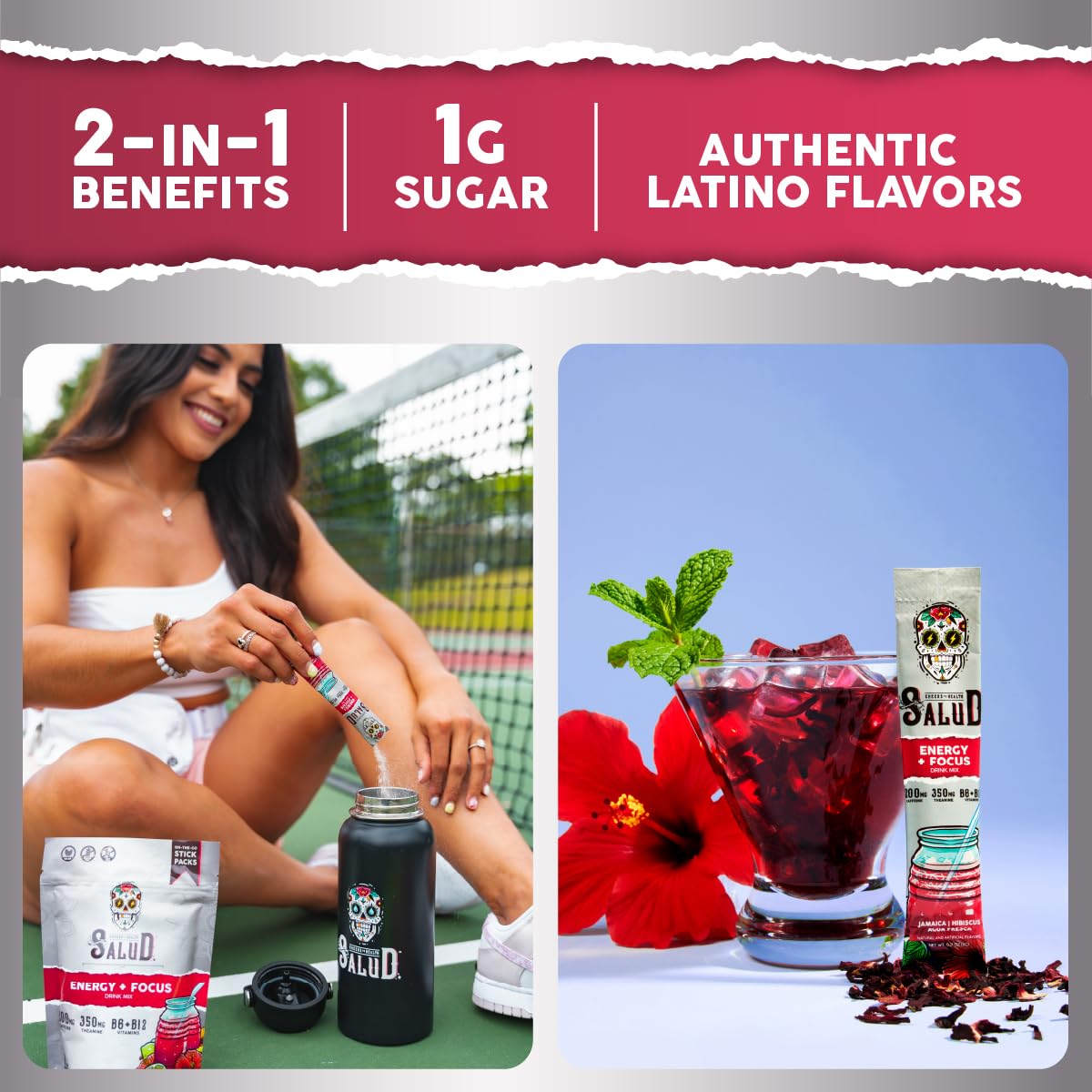 Taste Salud polvo textura en primer plano, disolución rápida y sabor