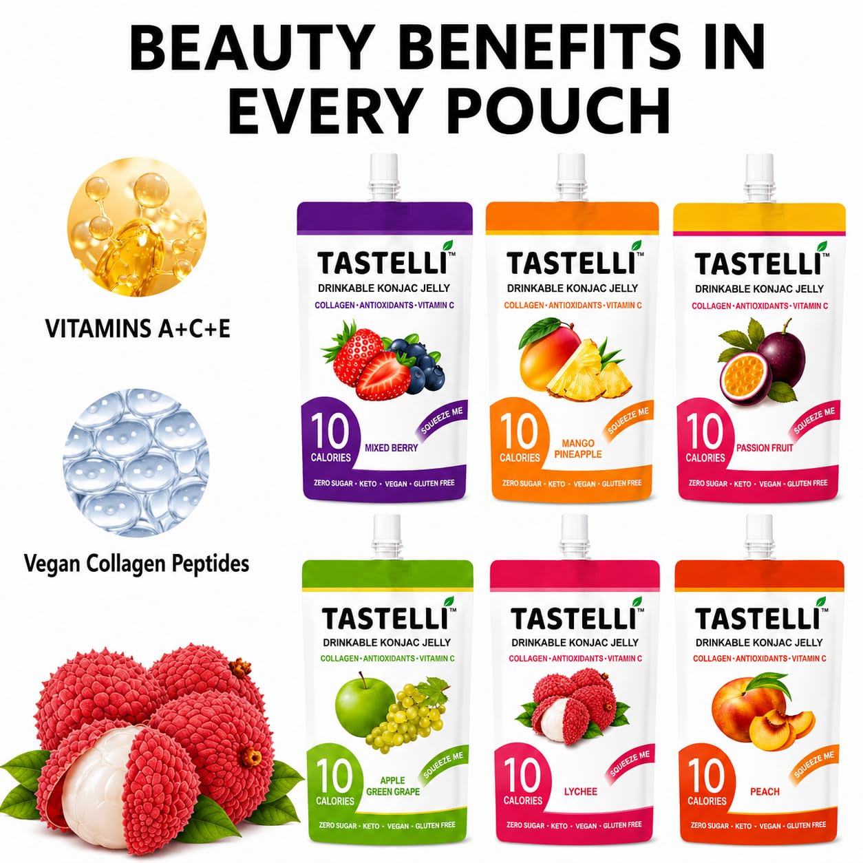 Tastelli etiqueta nutricional legible, beneficios sin azúcar
