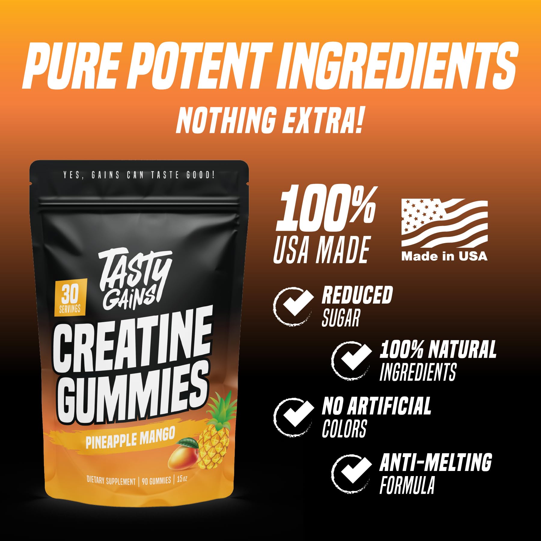 TASTY GAINS gominolas en mano para comparar tamaño y facilidad de uso