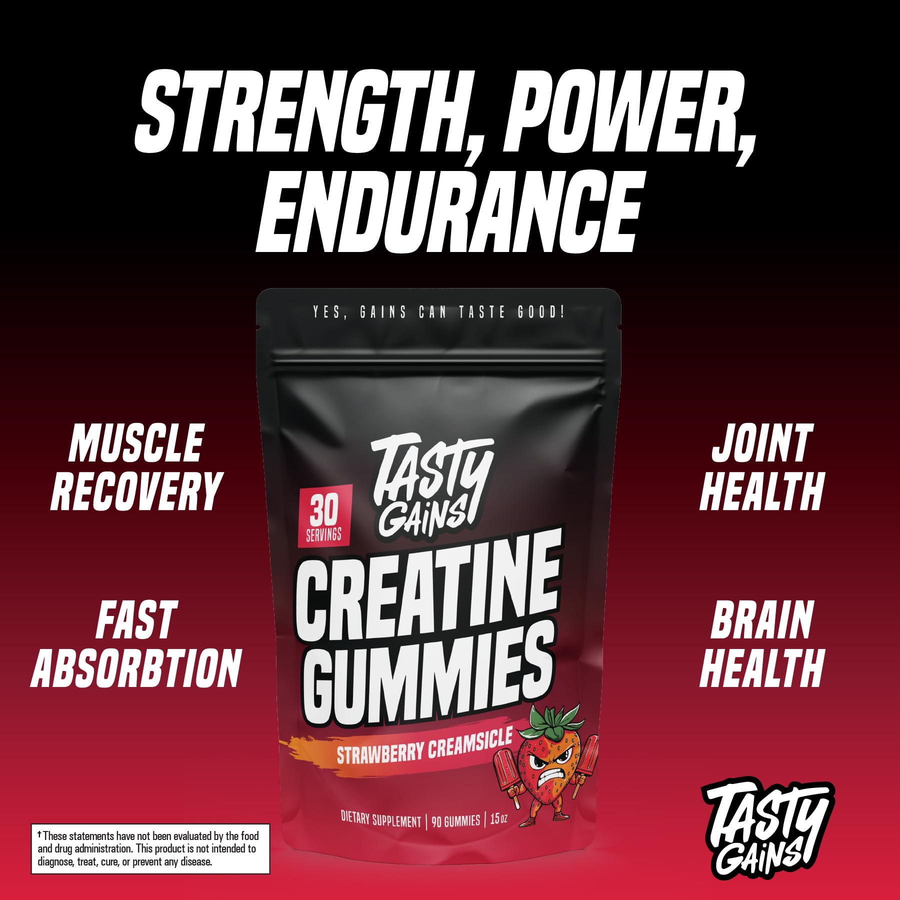 TASTY GAINS splash de sabor Strawberry Creamsicle evocando gusto cremoso