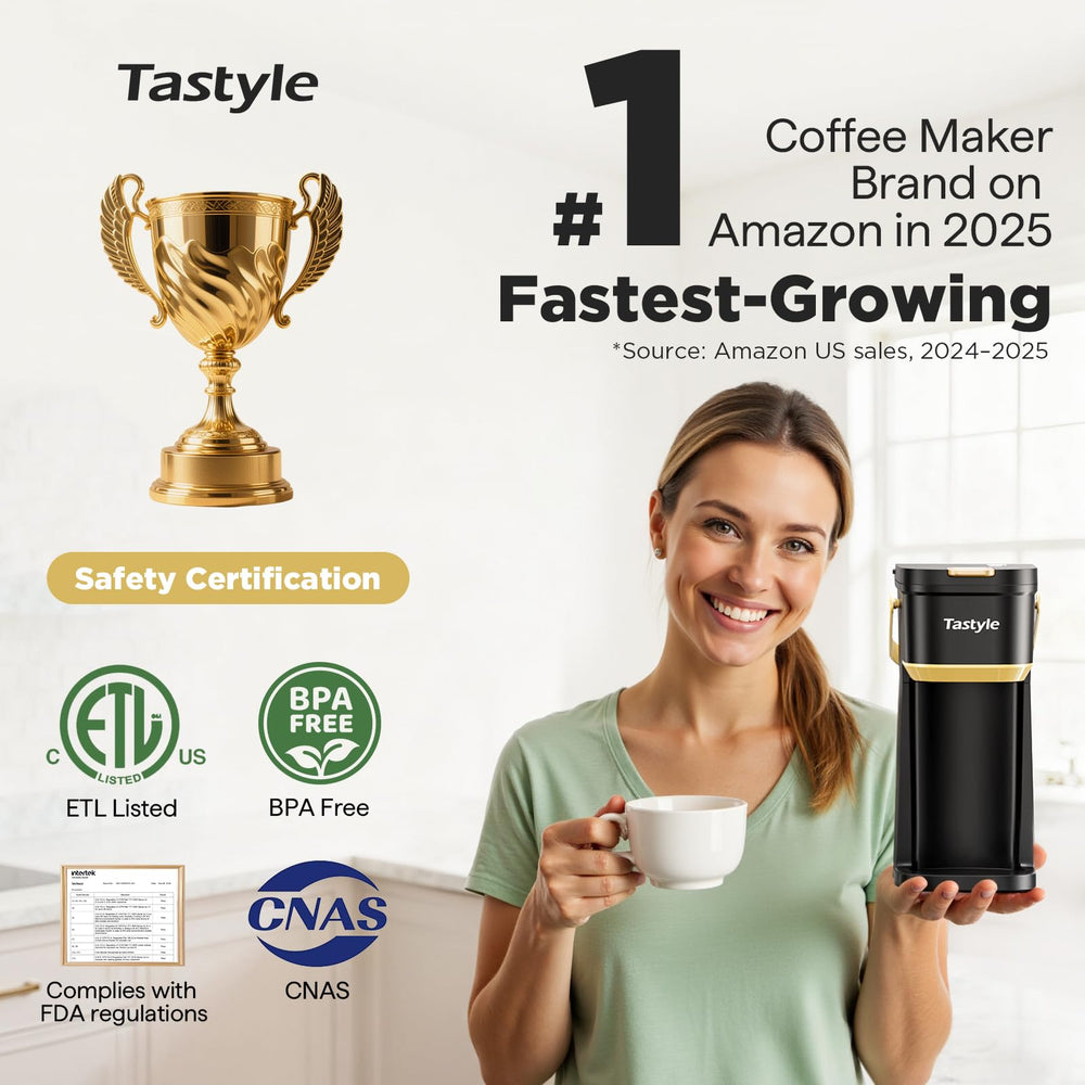 Tastyle depósito visible marcado hasta 12 oz para ajustar intensidad