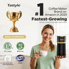 Tastyle depósito visible marcado hasta 12 oz para ajustar intensidad
