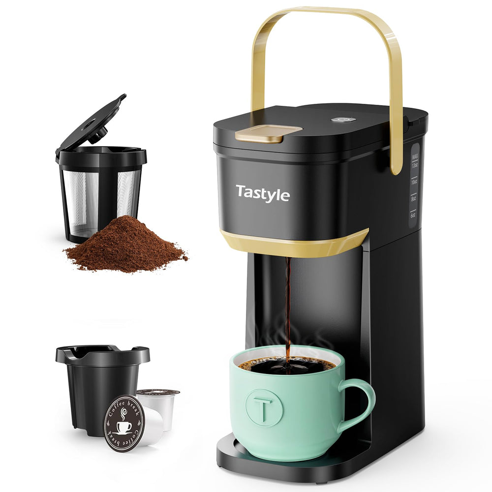 Tastyle vista frontal compacta mostrando la máquina y beneficio portátil