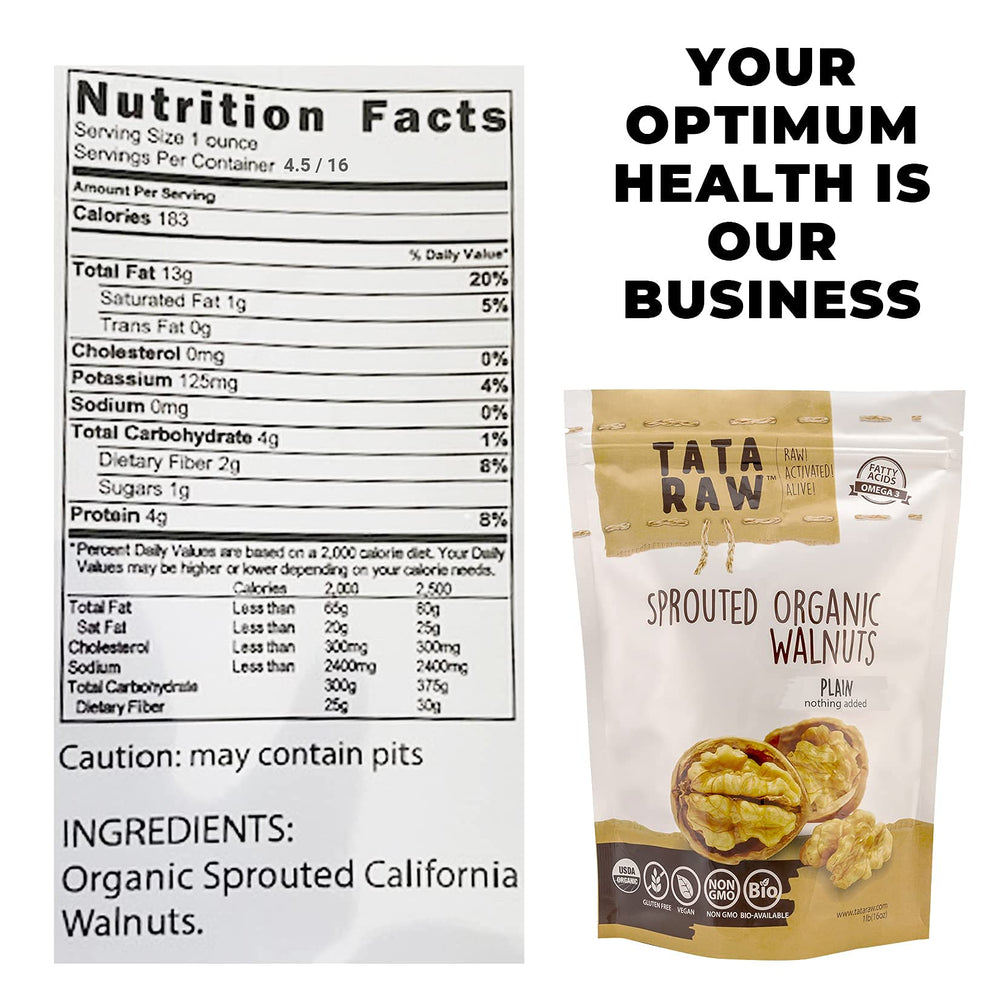 TATA RAW nueces usadas como topping en ensalada para sumar nutrientes