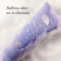 TATCHA muestra de textura cremosa y espuma ligera para limpieza confortable