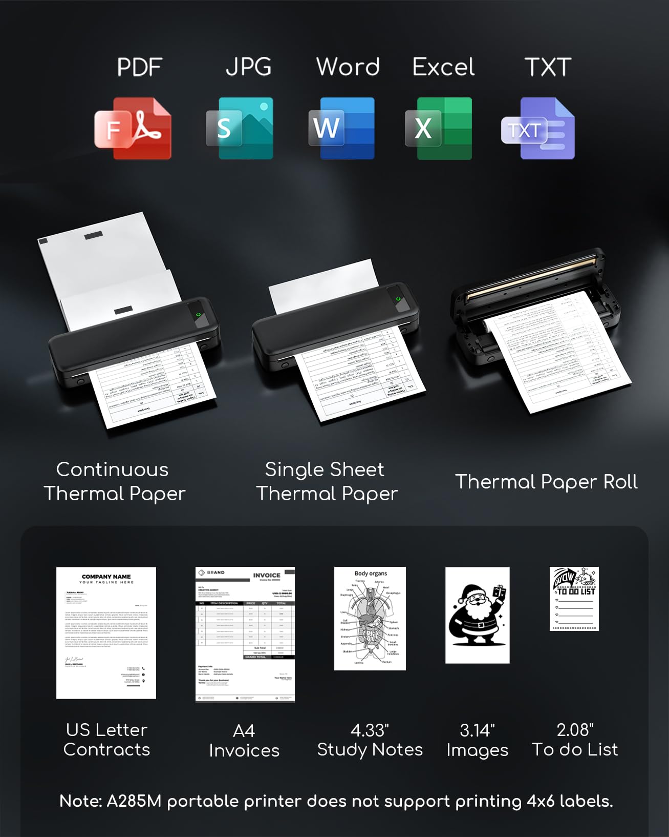 TATTMUSE A285M with thermal roll loaded illustrating inkless printing and lower running costs