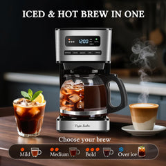 Taylor Swoden pouring from heat-resistant glass carafe for smooth, spill-free serving