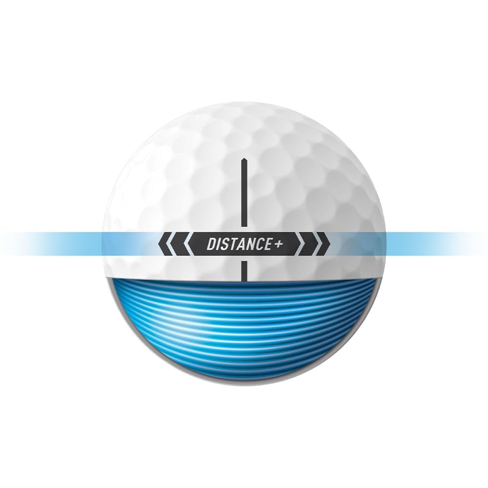 TaylorMade Distance + bola en vuelo tras un drive ilustrando mayor distancia
