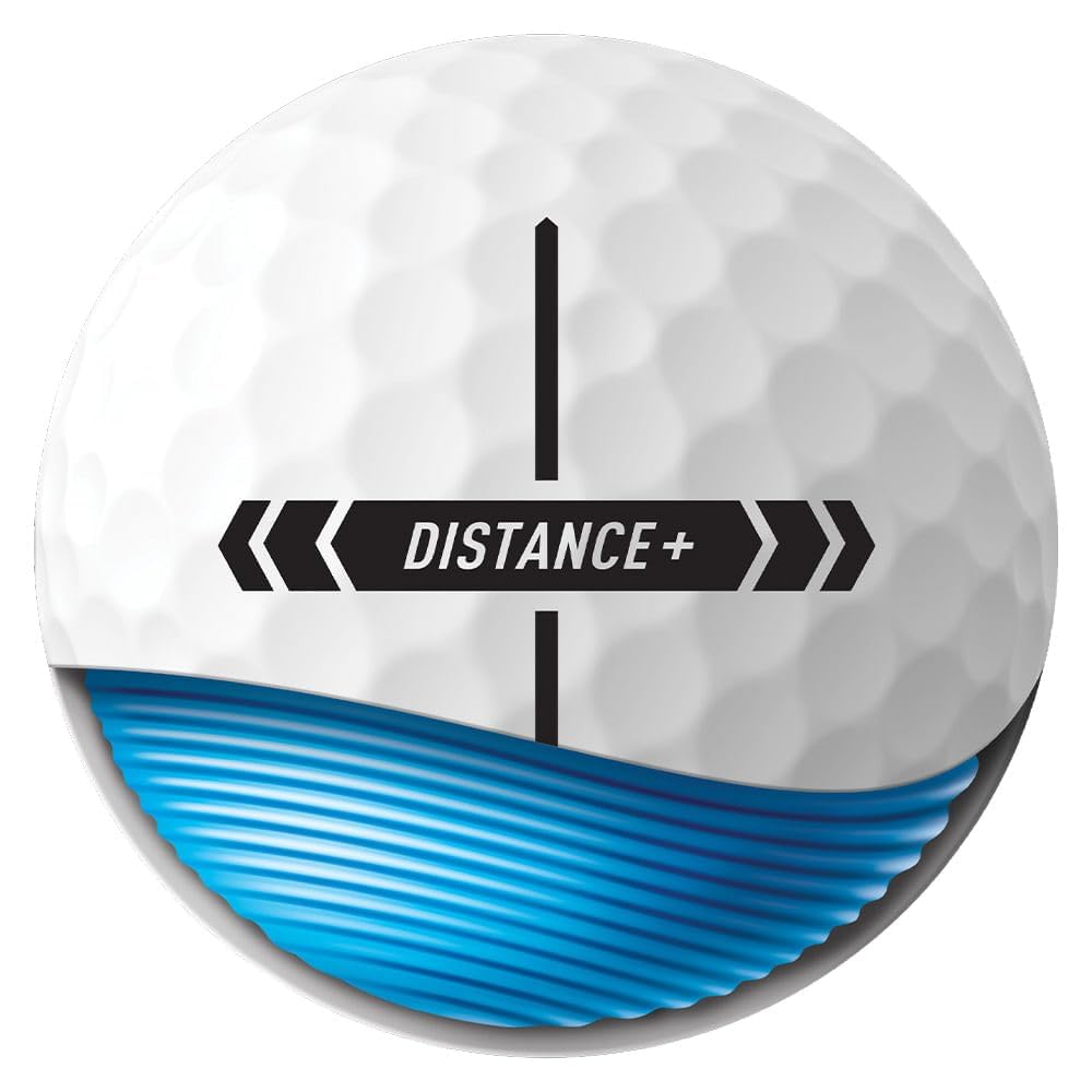 TaylorMade Distance + primer plano de la textura de la cubierta y la durabilidad mejorada