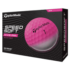 TaylorMade SpeedSoft Pink paquete frontal mostrando docena visible y ahorro