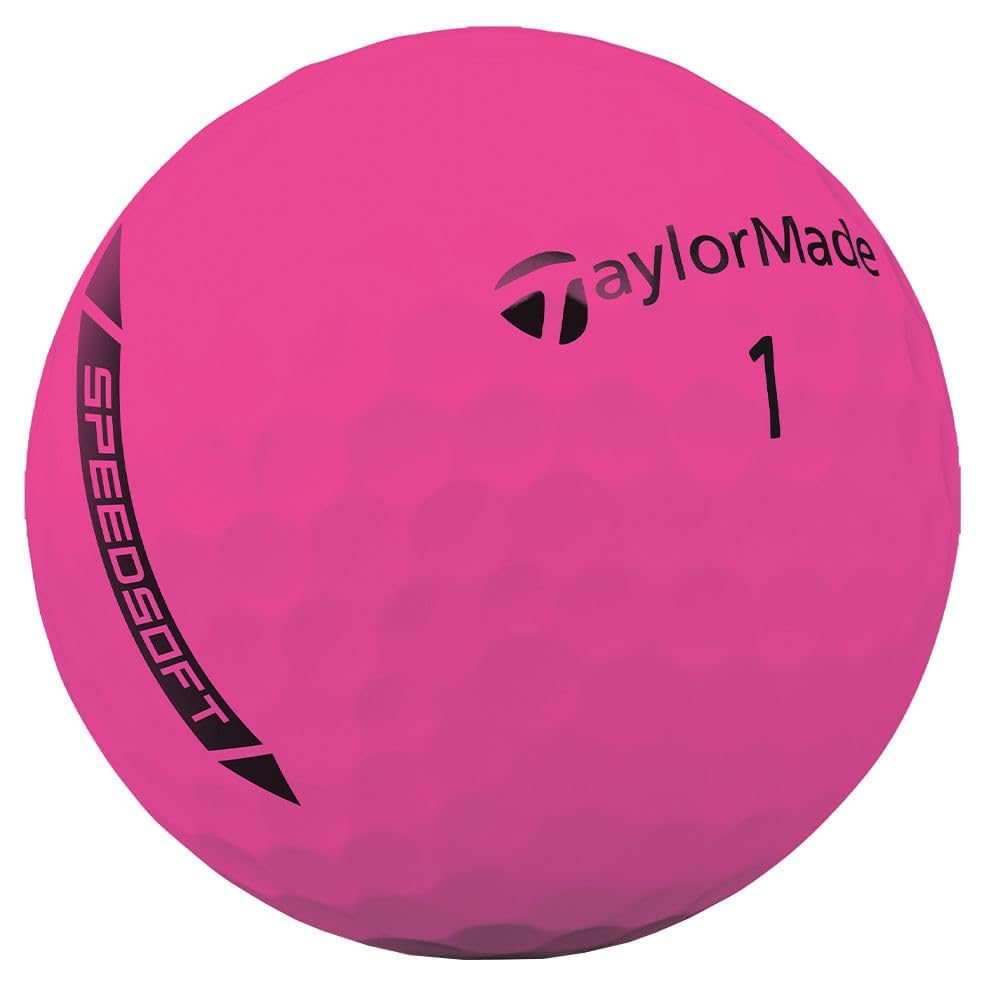 TaylorMade SpeedSoft Pink primer plano de la textura de la cubierta y tacto suave