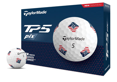 TaylorMade TP5 PIX 3.0 front packaging showing dozen and USA design benefit improved selection