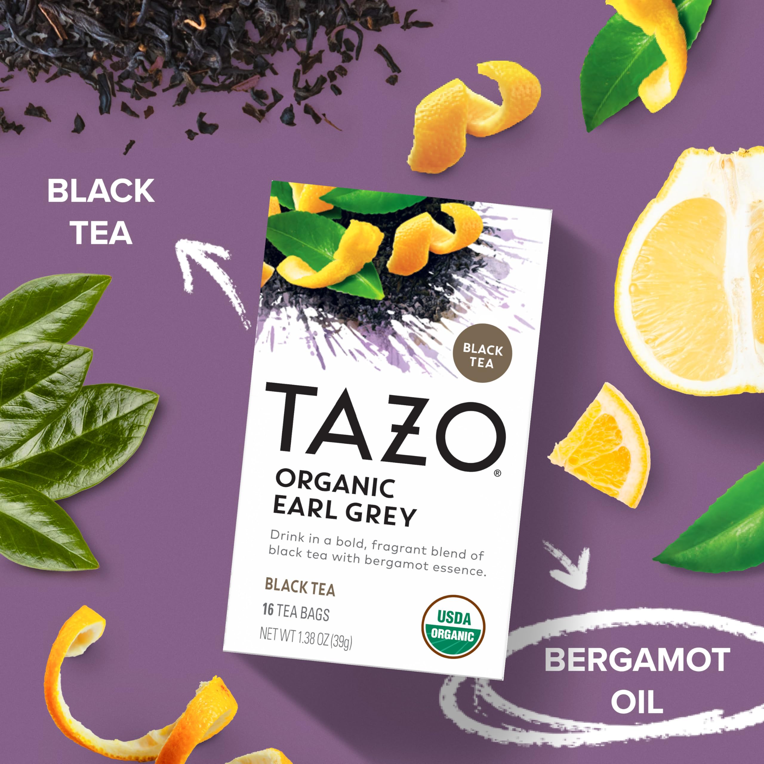 TAZO hojas de té orgánicas en detalle, evidencia de calidad