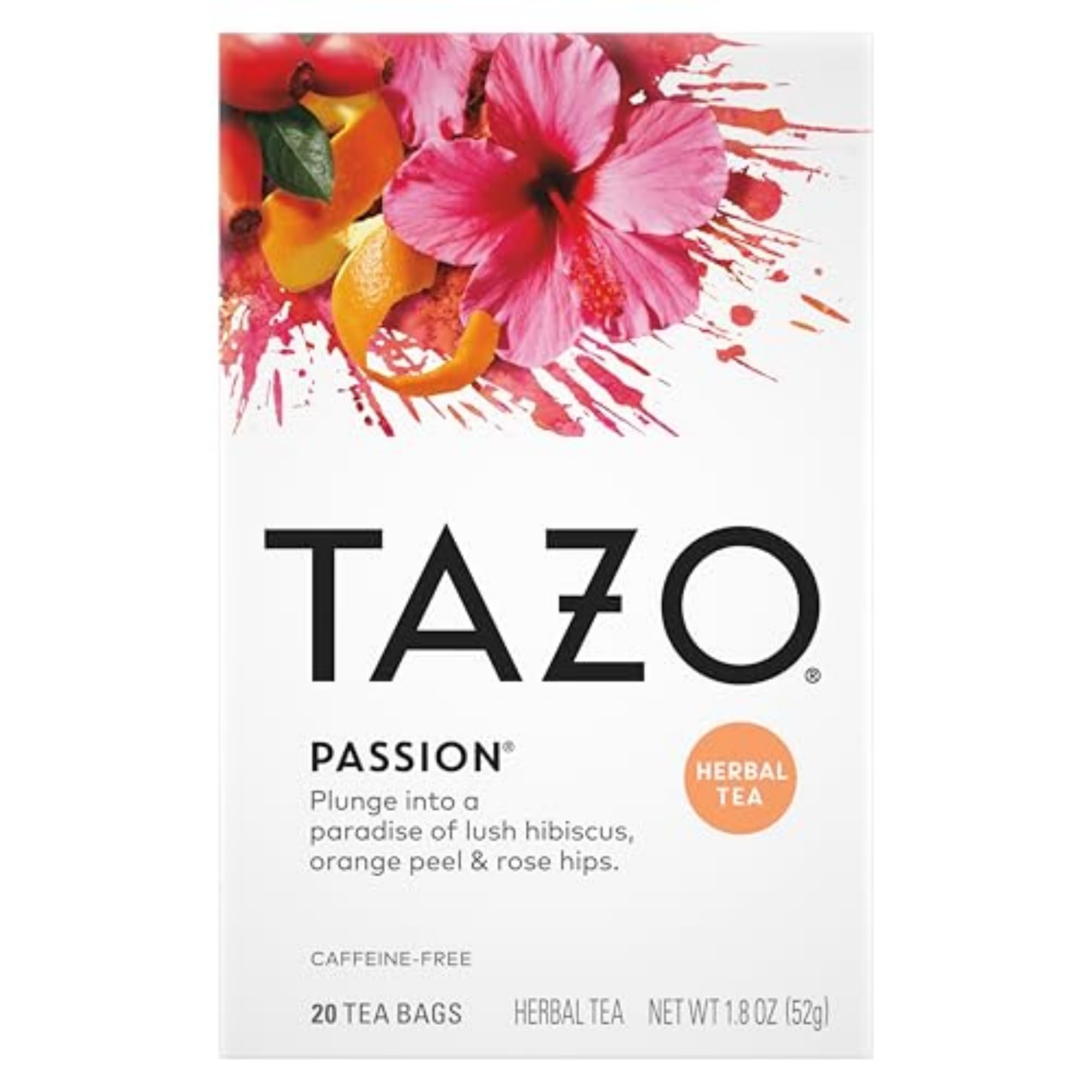 TAZO primer plano del hibisco seco y textura, realza el color y aroma frutal