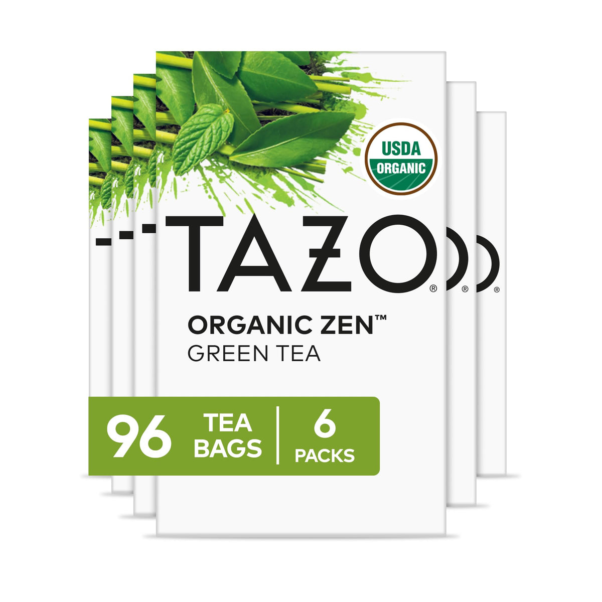 TAZO embalaje frontal mostrando cajas y beneficios visibles