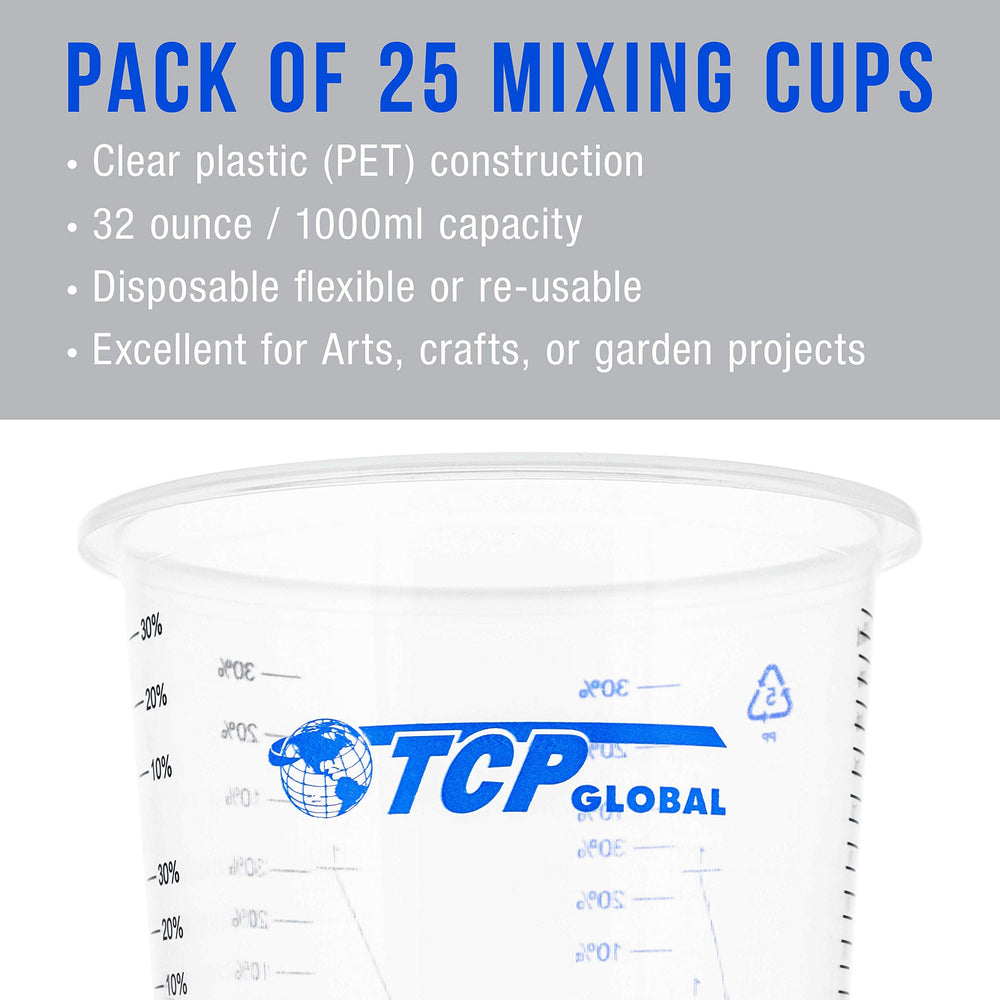 TCP Global vaso en uso vertiendo resina para mezcla controlada sin derrames