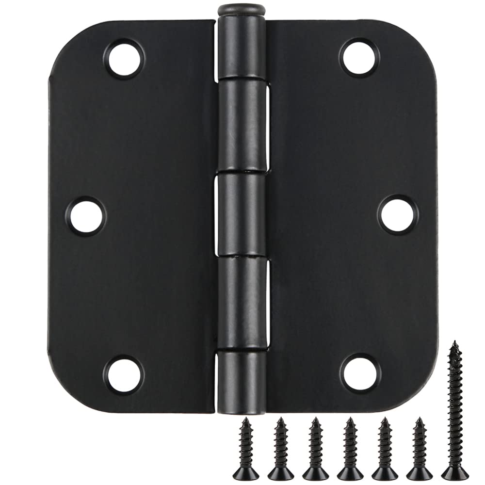 TDCHINGES front package showing 30 matte black hinges and included screws for fast installation
