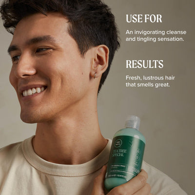 Tea Tree leaves ingredient shot, emphasizes natural sourcing benefit