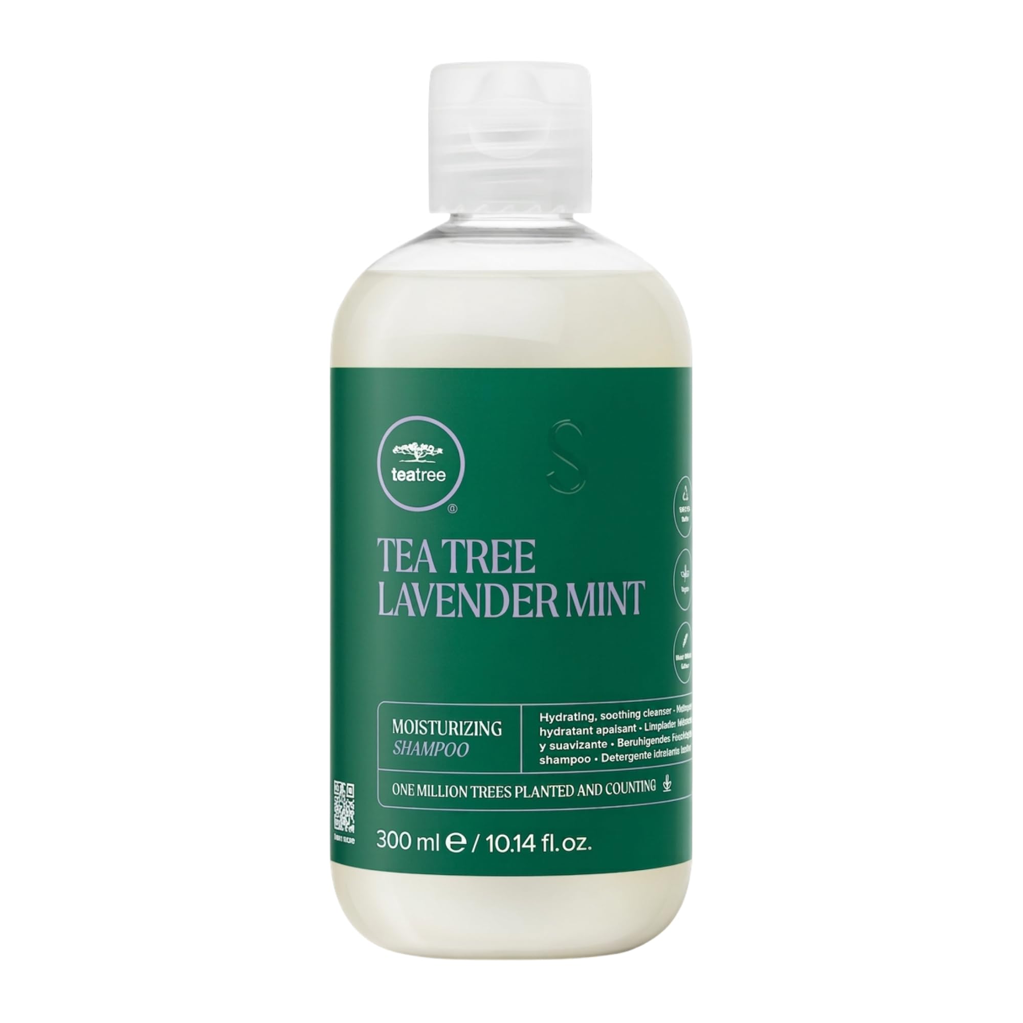 Tea Tree frontal del envase mostrando el etiquetado y beneficio hidratante