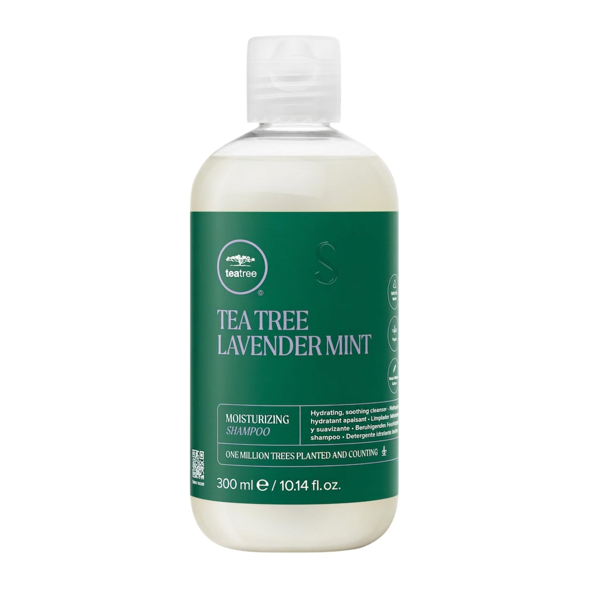 Tea Tree frontal del envase mostrando el etiquetado y beneficio hidratante