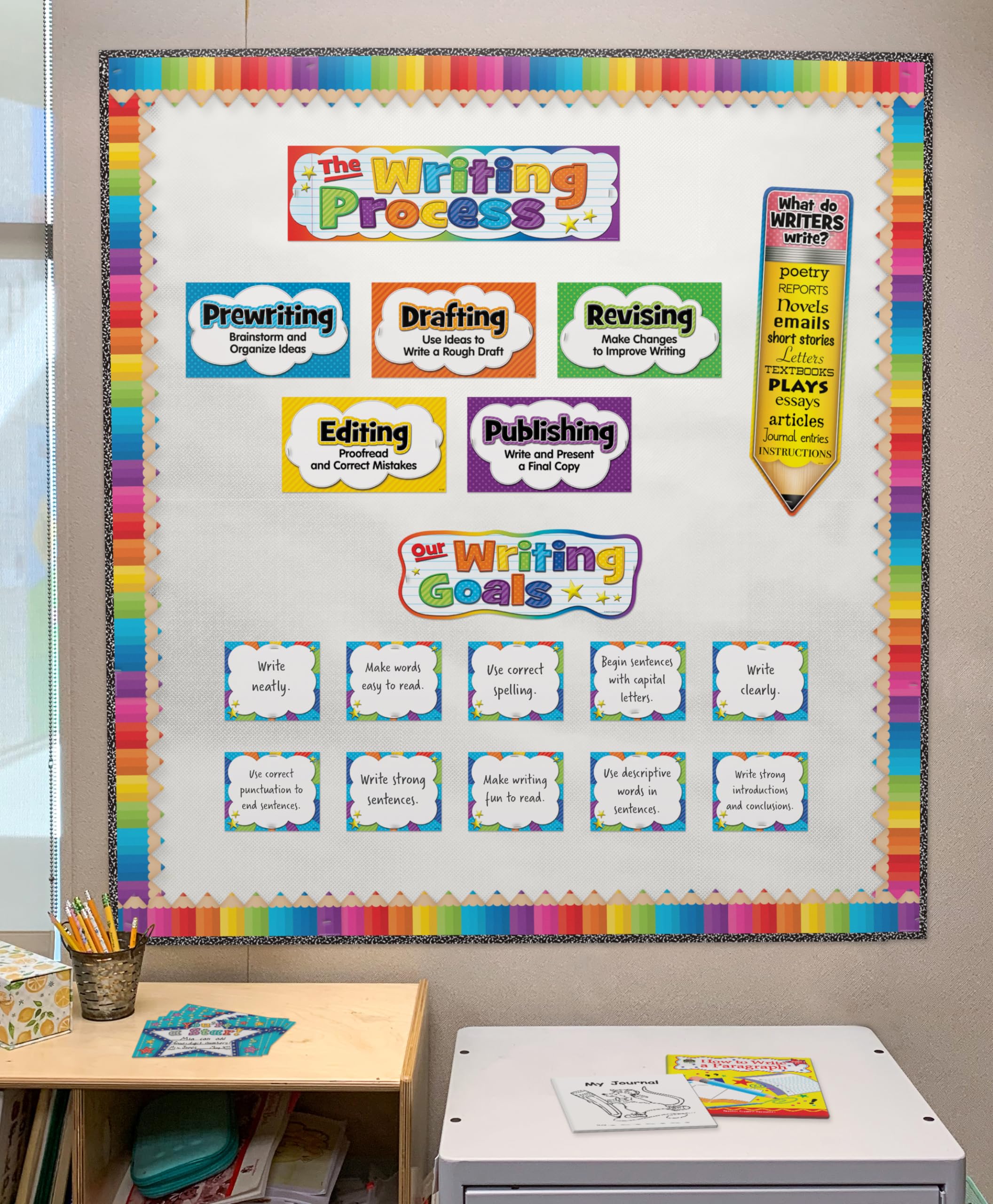 Teacher Created Resources roll combinado con bordes y accesorios para decorar paneles