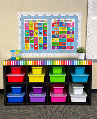 Teacher Created Resources rollo junto a una regla para comparar tamaño 4'x12' y planificar cortes