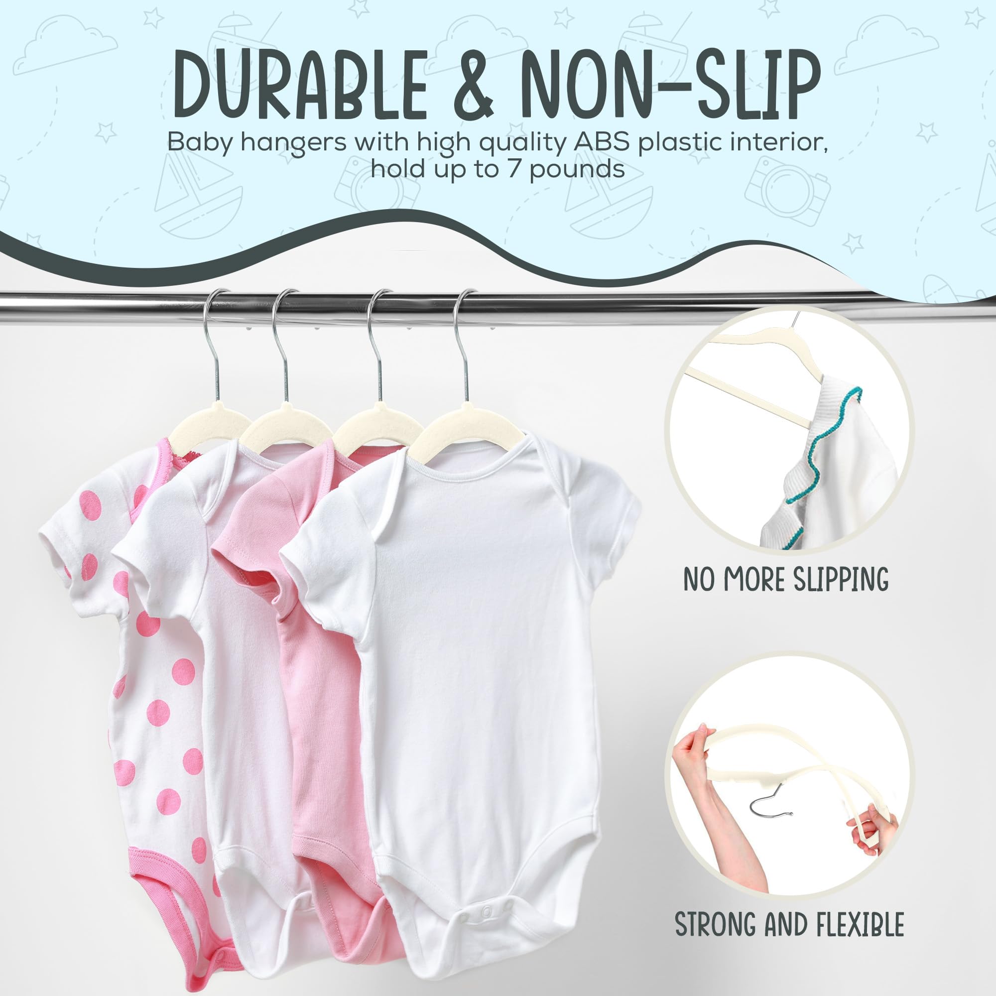 TechZoo percha sosteniendo vestido infantil sin deslizarse