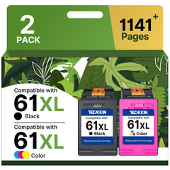 TECKKIN cartuchos 61XL frontal mostrando pack negro y tricolor para ahorro