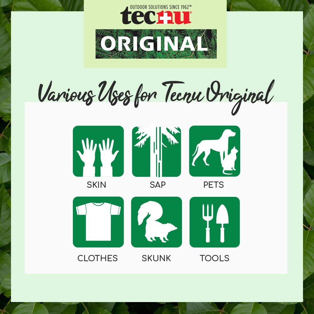Tecnu botella en mochila de senderismo lista para uso al aire libre