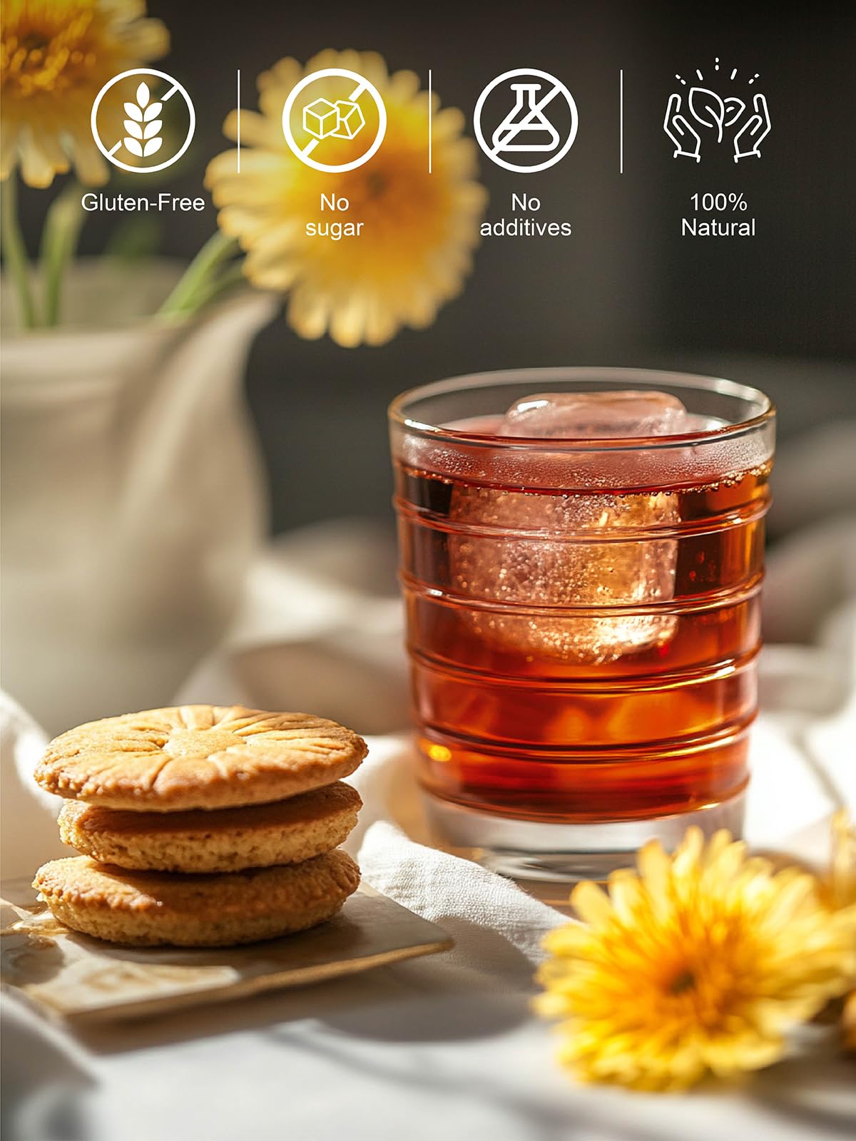 TeeLux taza con infusión caliente resaltando aroma tostado y confort
