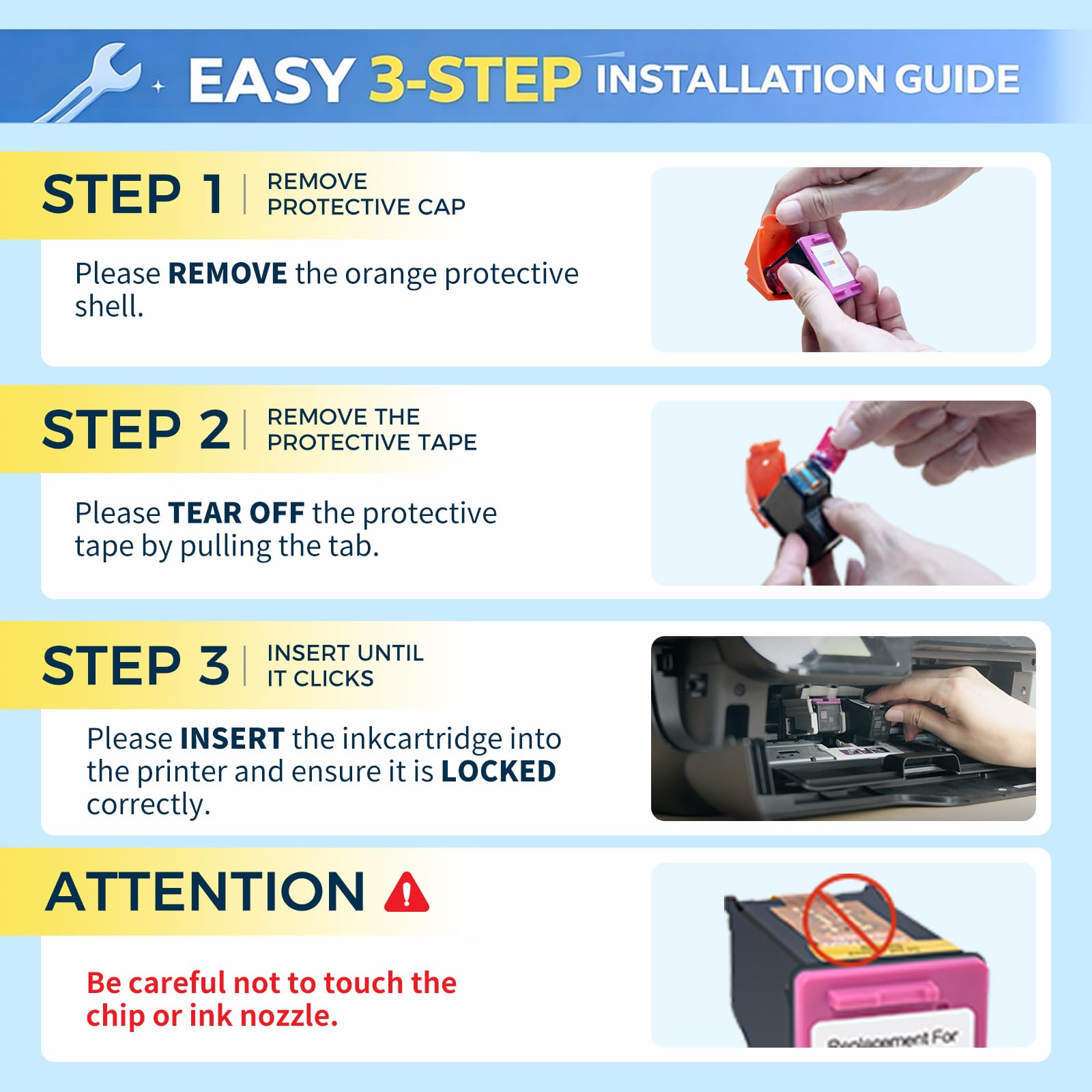 TEINO nozzle and chip detail emphasizing safe handling