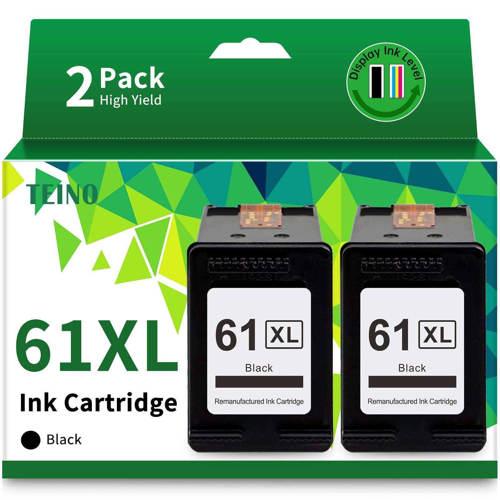 TEINO cartucho 61XL frontal mostrando el paquete y compatibilidad HP