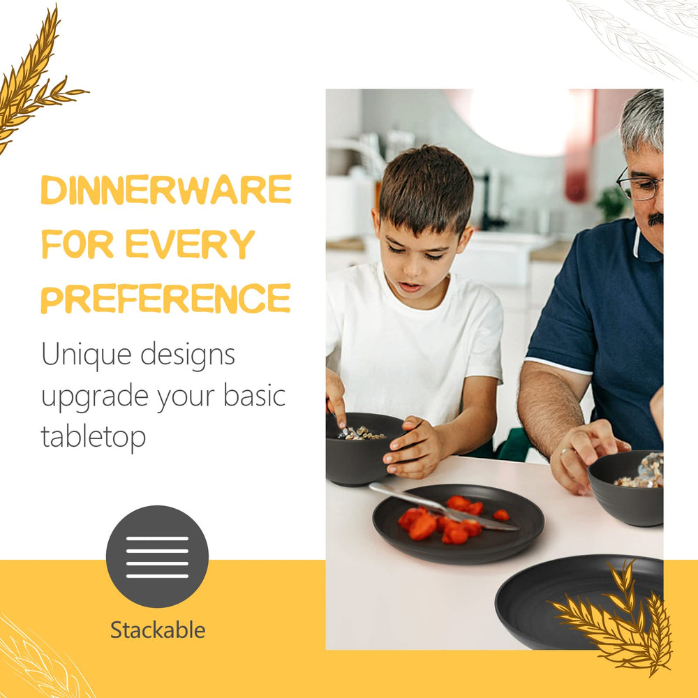 Teivio stackable plates and bowls profile demonstrating space-saving storage benefit