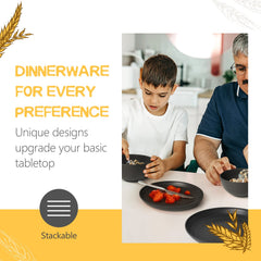 Teivio stackable plates and bowls profile demonstrating space-saving storage benefit