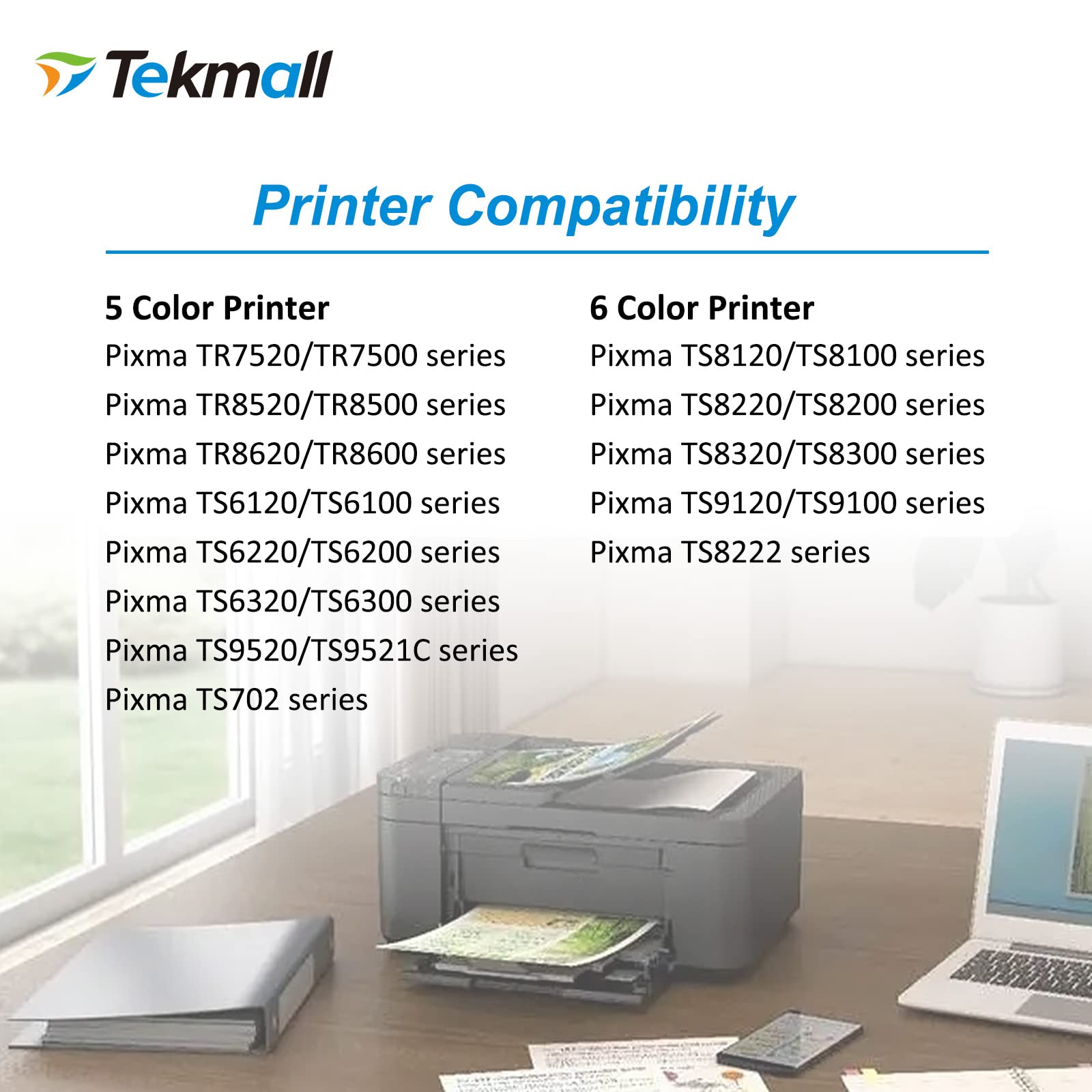 Cartuchos Tekmall instalados en una impresora Canon en uso para impresiones continuas