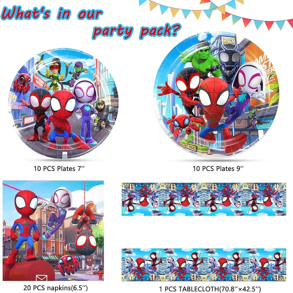 Telifor primer plano del plato Spidey mostrando diseño resistente y atractivo
