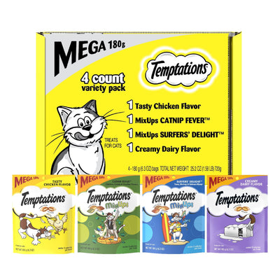 Temptations pack frontal mostrando diseño y variedad de sabores