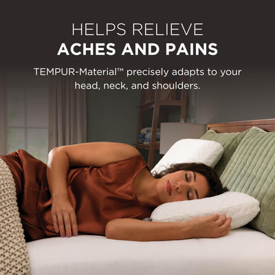 Tempur-Pedic pillow side profile showing low-to-medium loft for versatile comfort