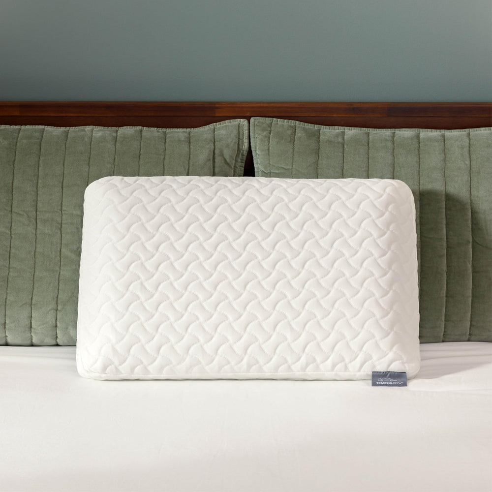 Tempur-Pedic two pillows on mattress showing matching support for couples