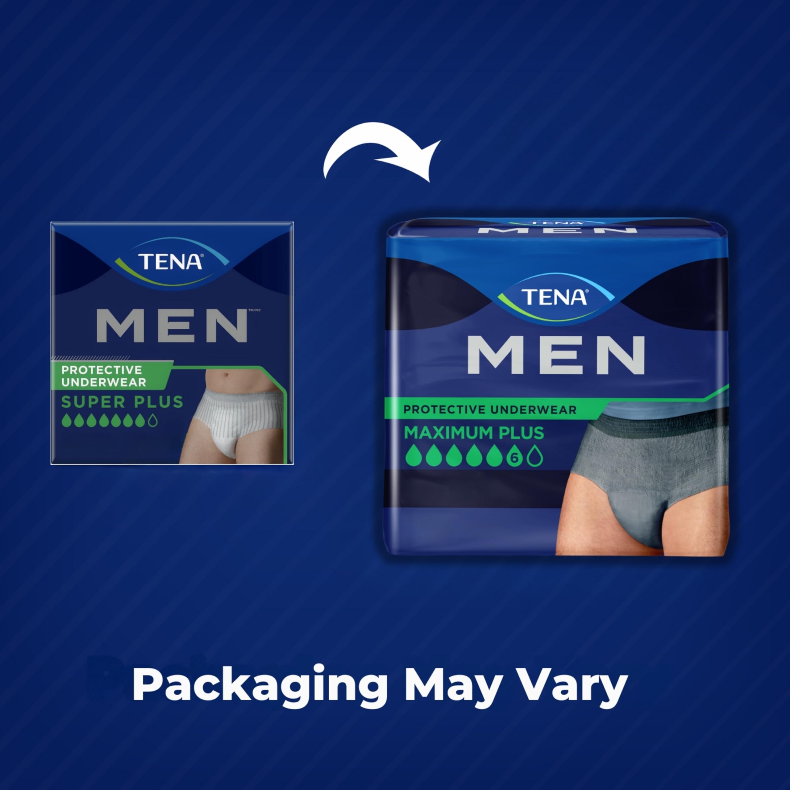 TENA Men textura del tejido suave para mayor comodidad diaria