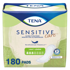 TENA frontal del paquete mostrando cantidad y diseño, confort inmediato