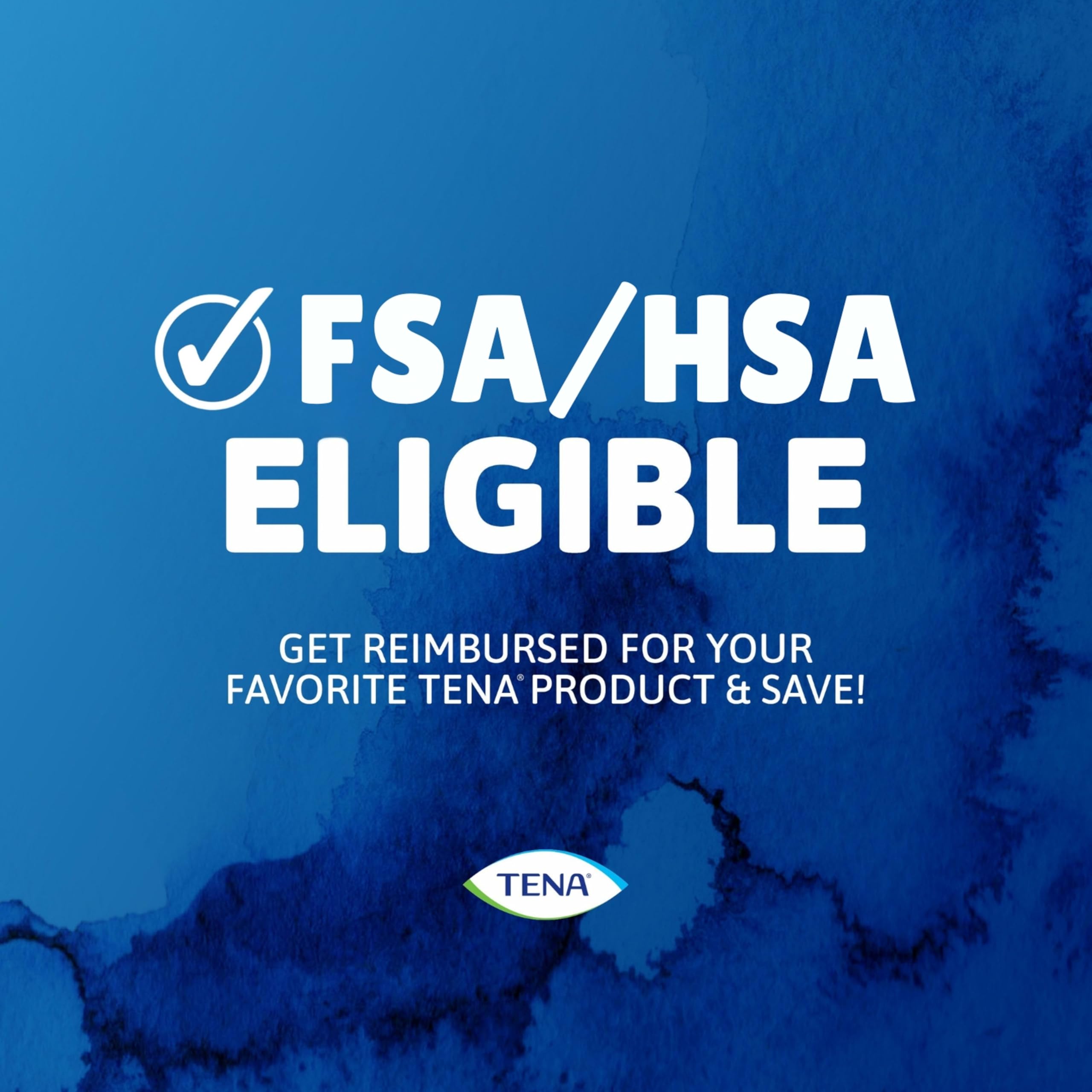 TENA 64 count pack displayed for long-lasting supply convenience