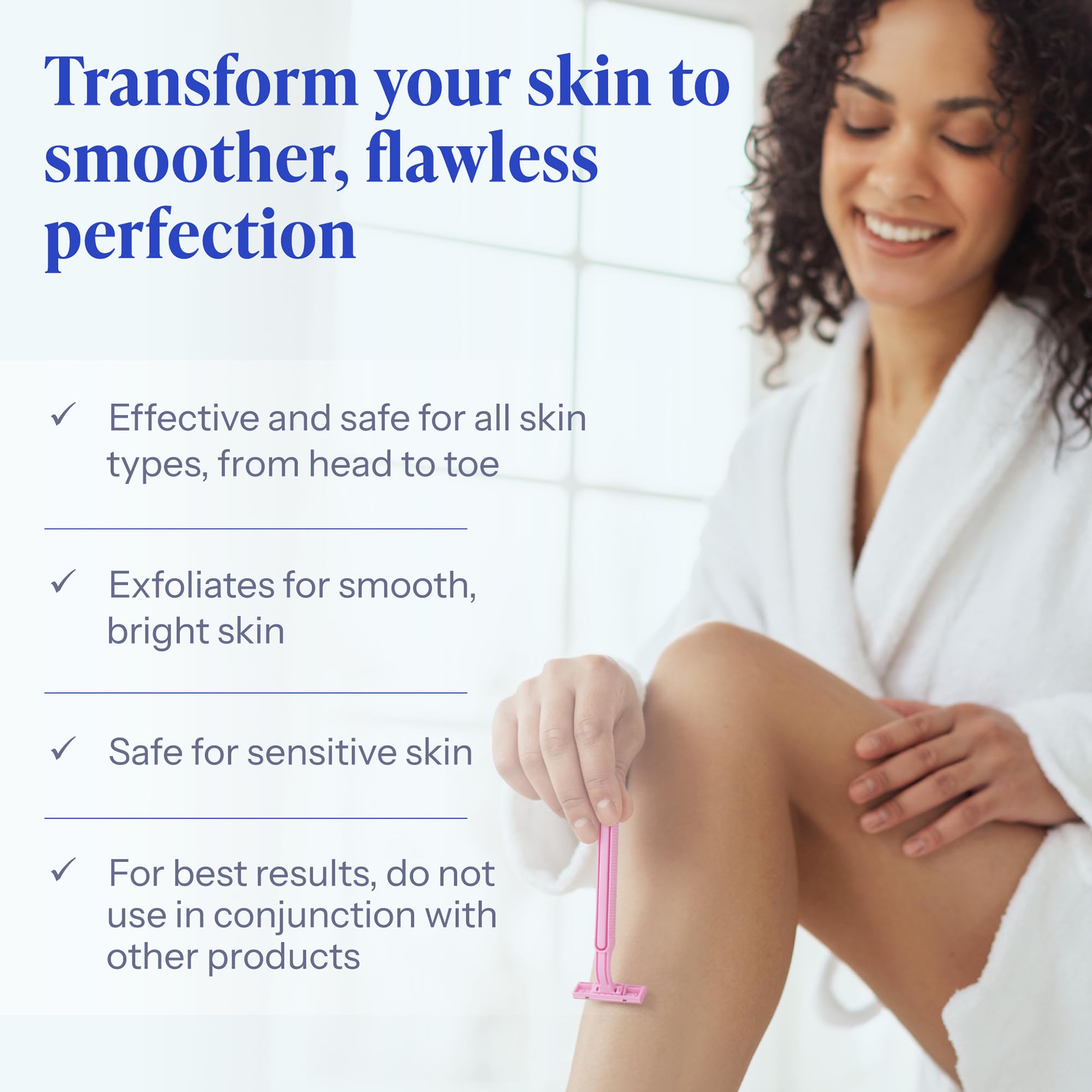 Frasco Tend Skin 16 oz junto a regla para comparar tamaño