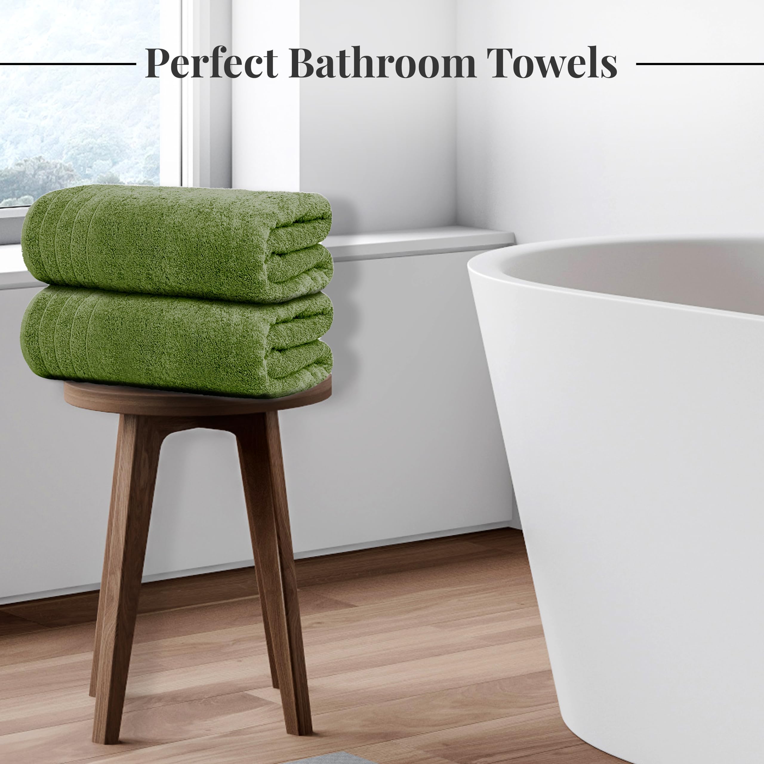 Tens Towels comparación tamaño junto a un torso, cobertura completa